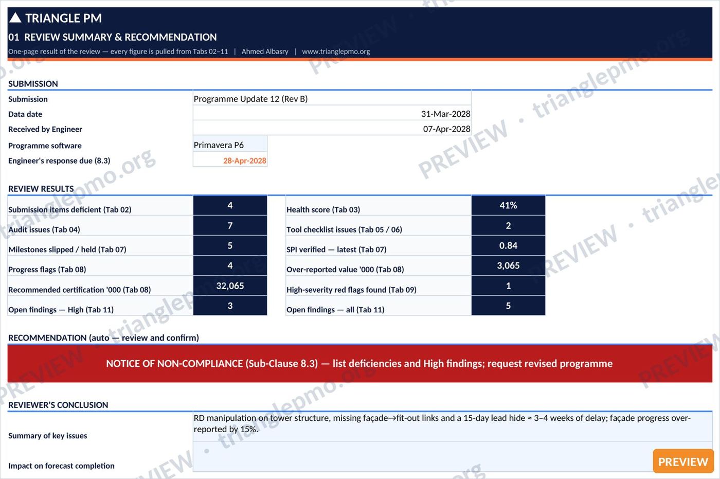 Construction Programme Review Toolkit — preview page 1