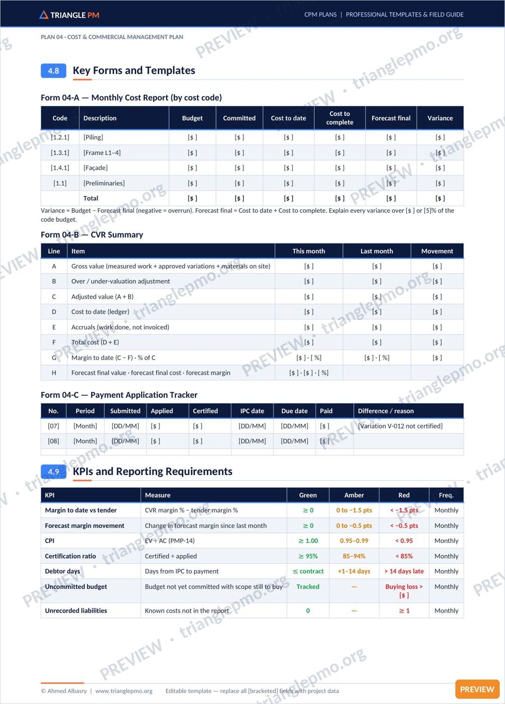 Construction Project Management Plans Toolkit — preview page 4