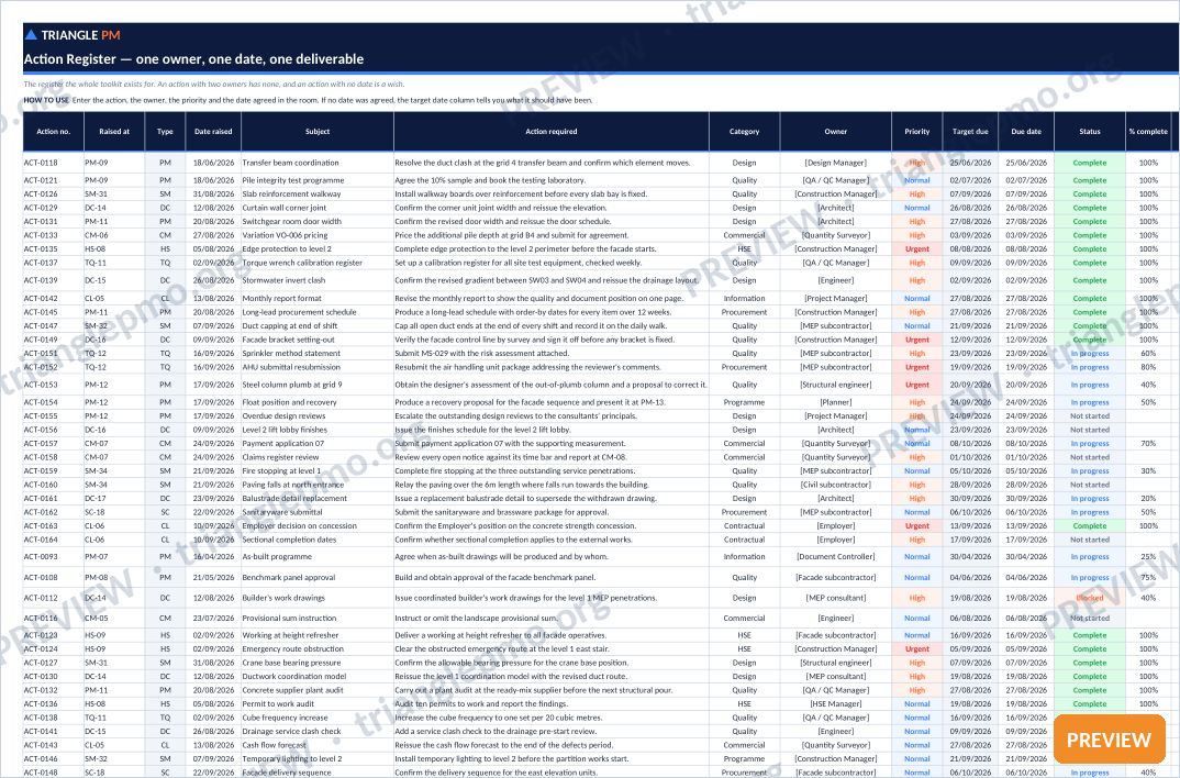 Construction Meeting & Action Management Toolkit — preview page 2