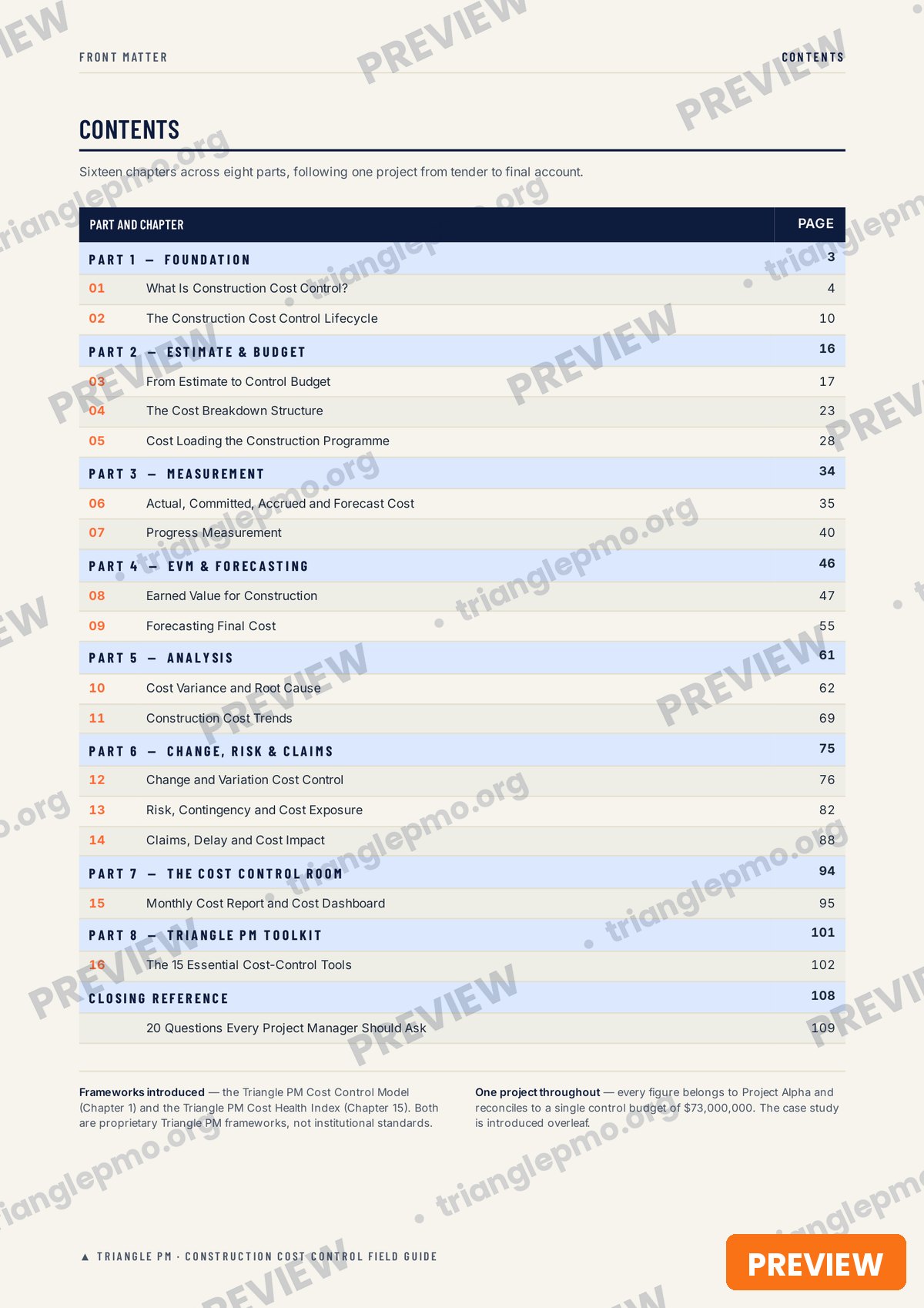 Contents — 16 chapters, 8 parts