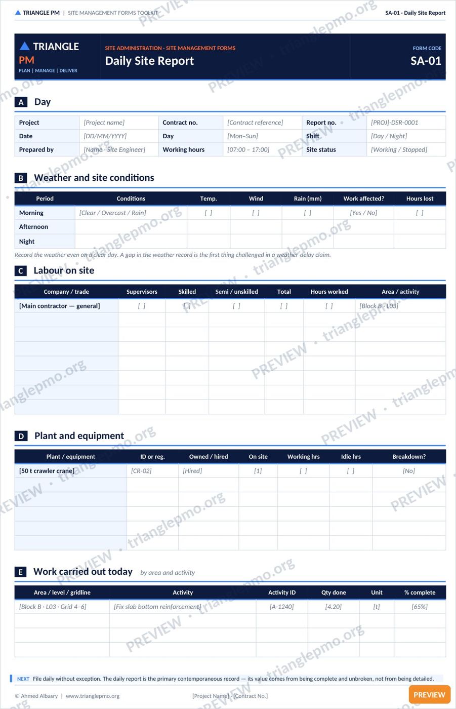 Construction Site Management Forms Toolkit — preview page 3