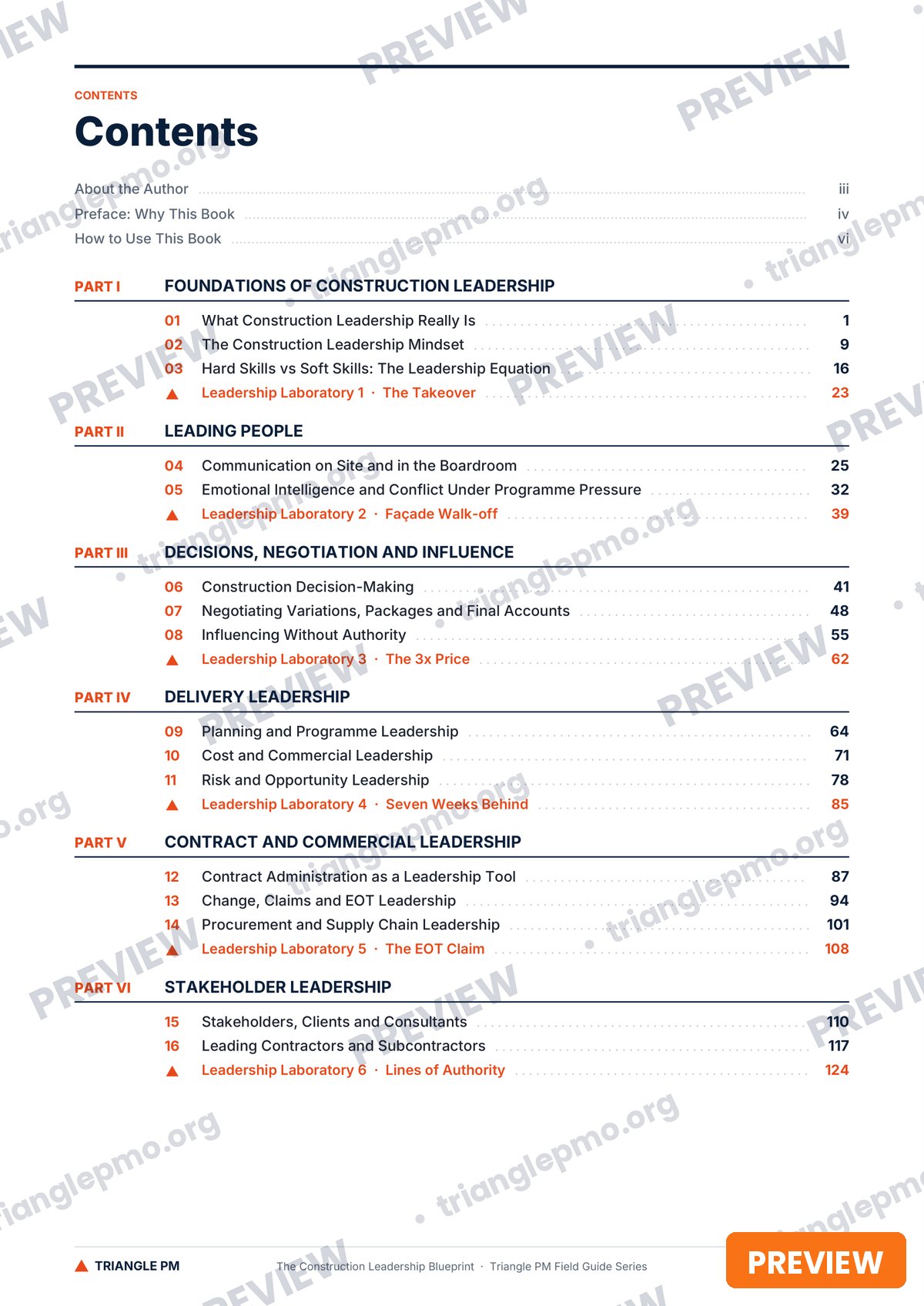 Contents — 12 parts, 30 chapters